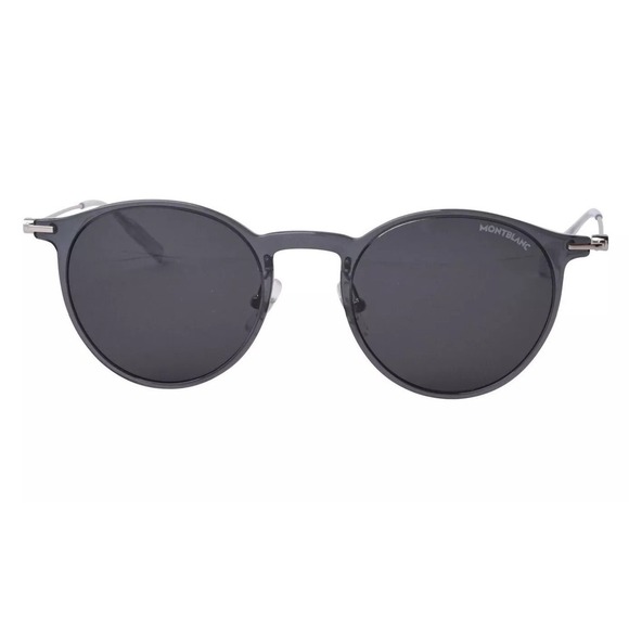 NWT Mont Blanc MB0097S Grey Silver Round 50mm Sunglasses main image 4